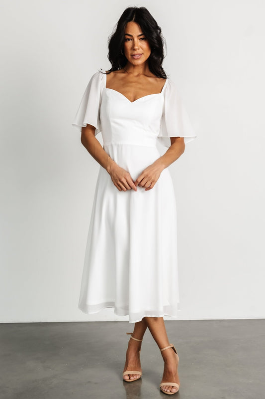 Colette Sweetheart Midi Dress | White - Baltic Born