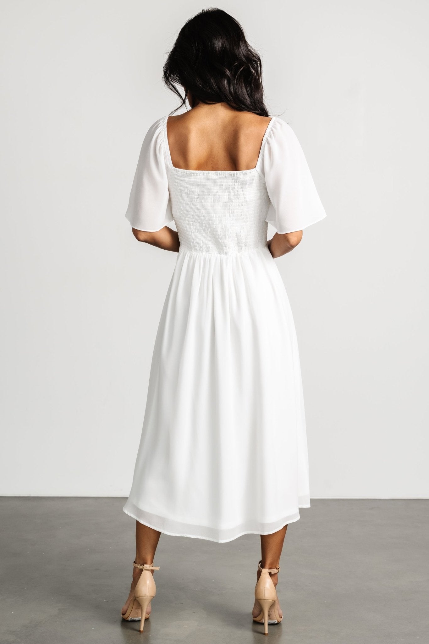 Colette Sweetheart Midi Dress | White - Baltic Born