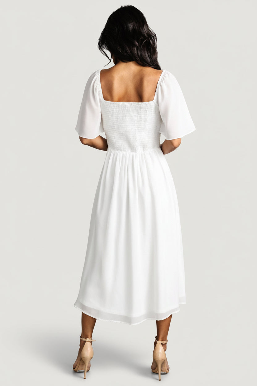 Colette Sweetheart Midi Dress in White | Baltic Born L Colette Sweetheart Midi Dress in White | Baltic Born L