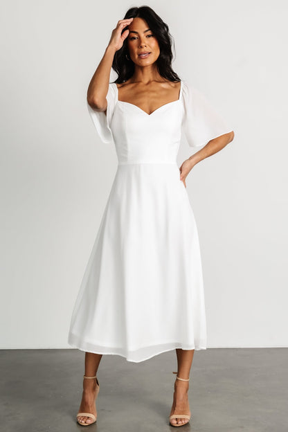 Colette Sweetheart Midi Dress | White - Baltic Born