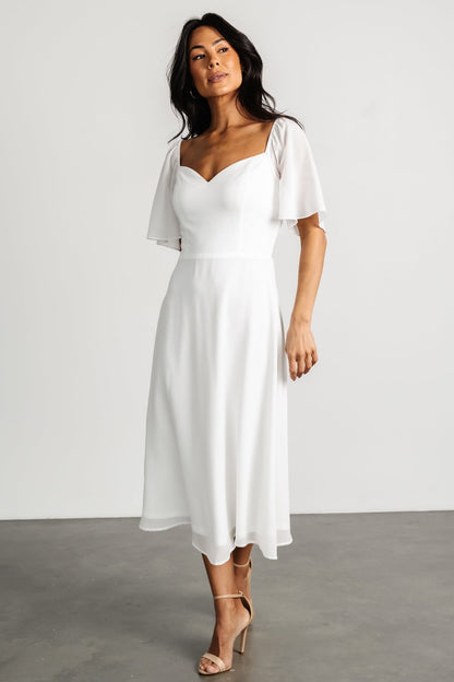 Colette Sweetheart Midi Dress | White - Baltic Born