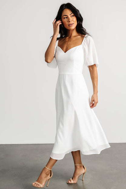 Colette Sweetheart Midi Dress | White - Baltic Born