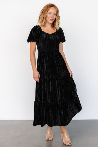 Colleen Velvet Maxi Dress | Black - Baltic Born