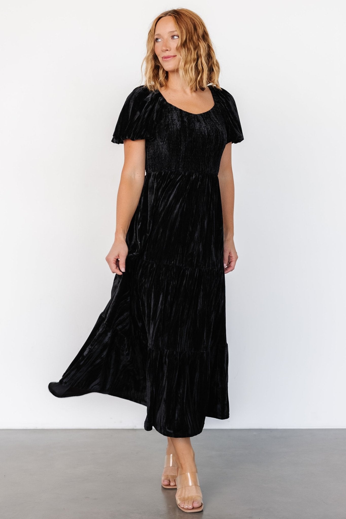 Colleen Velvet Maxi Dress | Black - Baltic Born