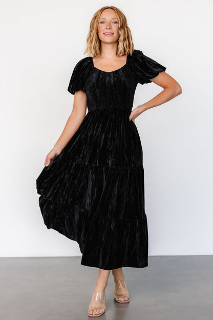 Colleen Velvet Maxi Dress | Black - Baltic Born