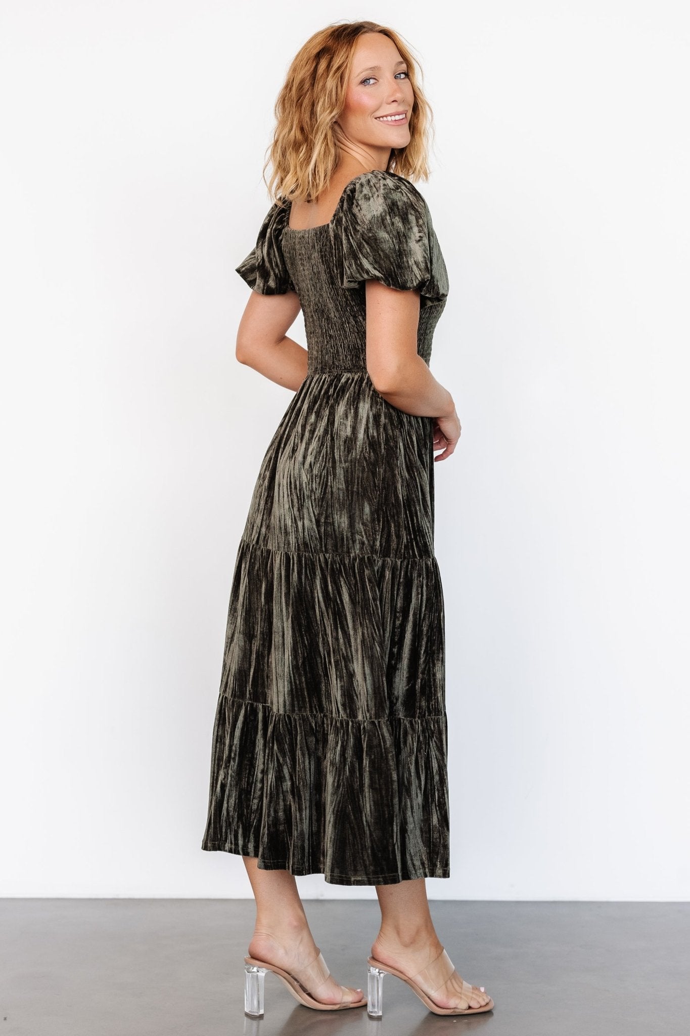 Colleen Velvet Maxi Dress | Olive - Baltic Born