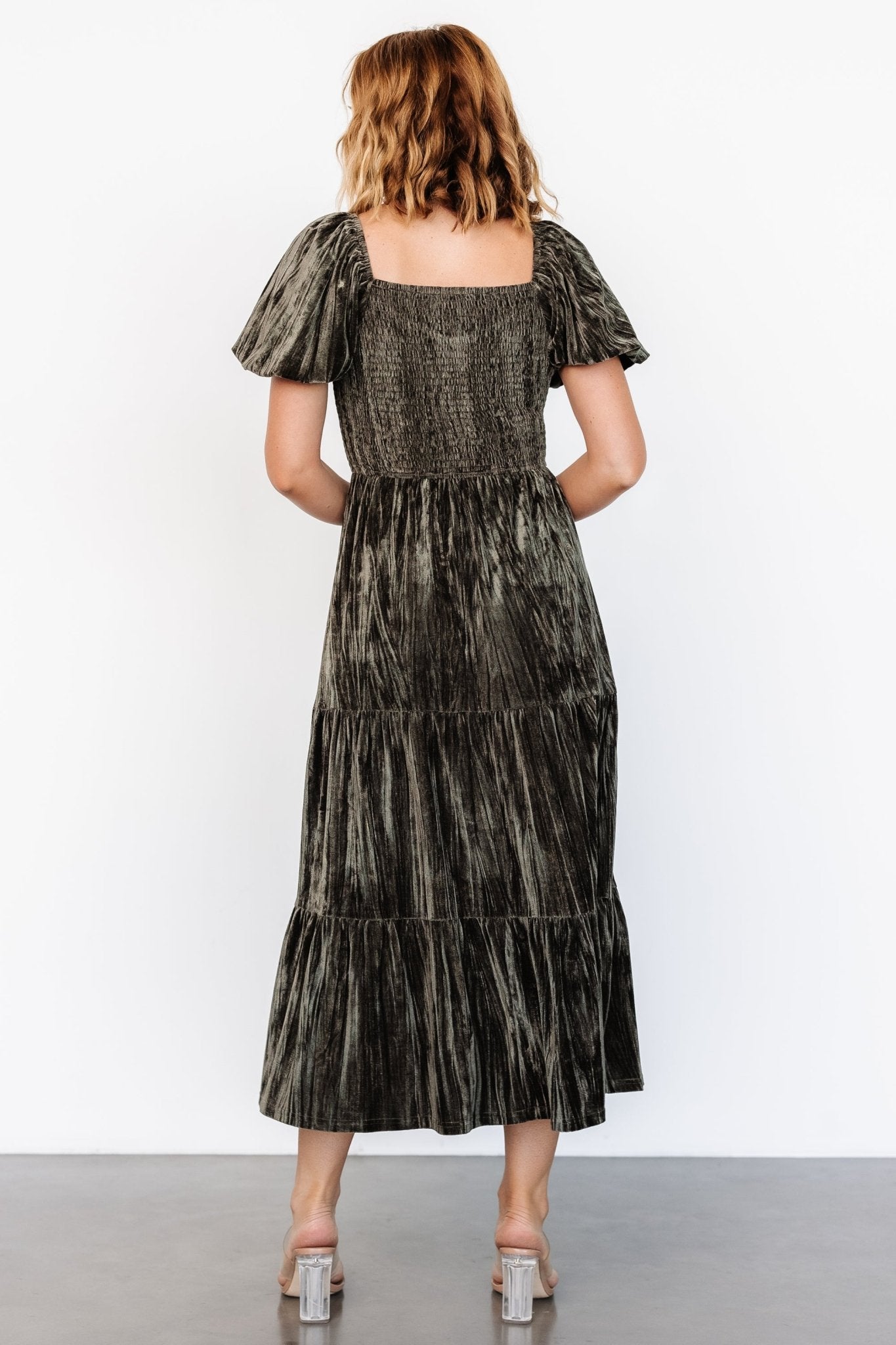 Colleen Velvet Maxi Dress | Olive - Baltic Born