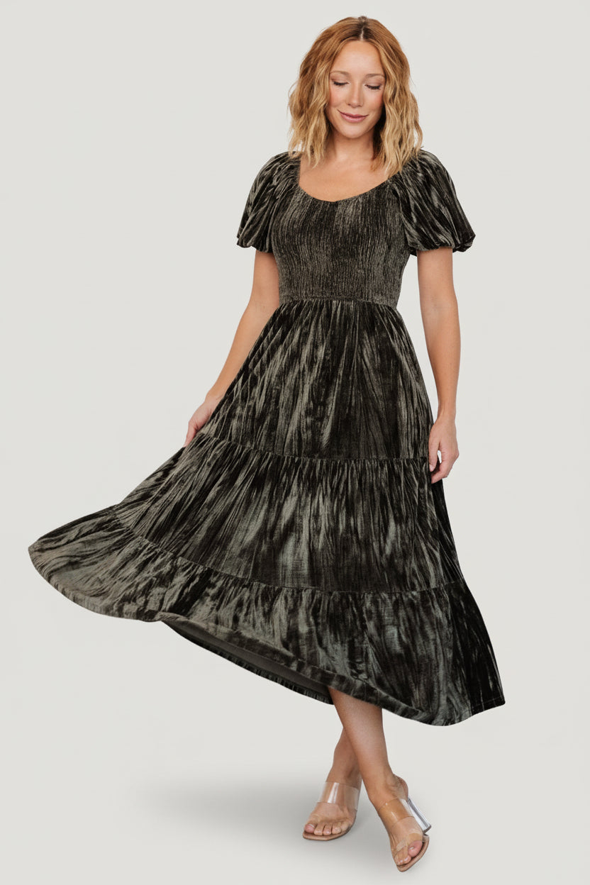 Colleen Velvet Maxi Dress | Olive Colleen Velvet Maxi Dress | Olive