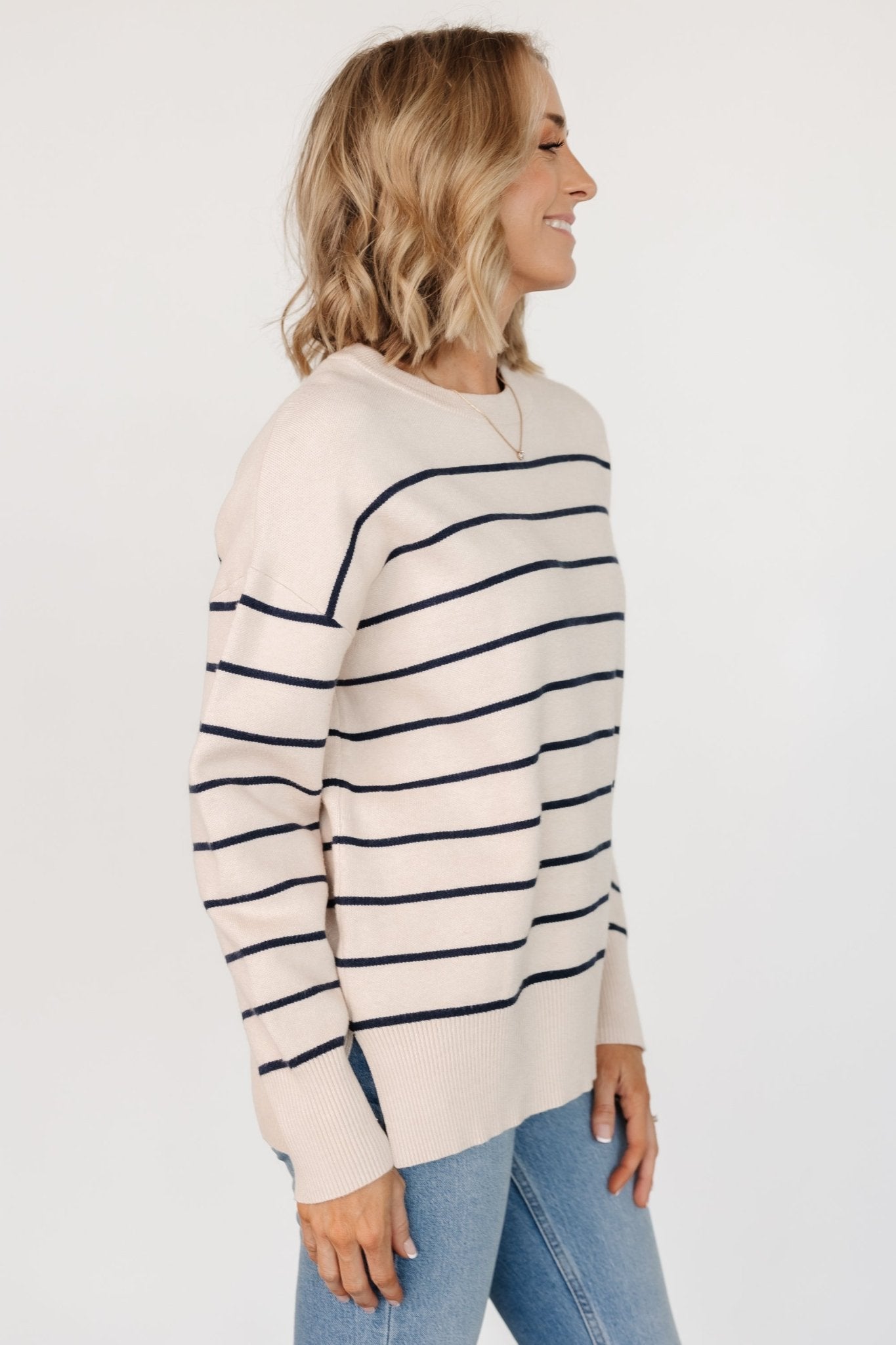 Colmar Striped Sweater | Cream + Navy - Baltic Born