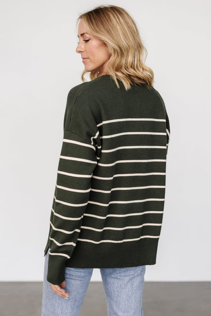 Colmar Striped Sweater | Pine + Cream - Baltic Born