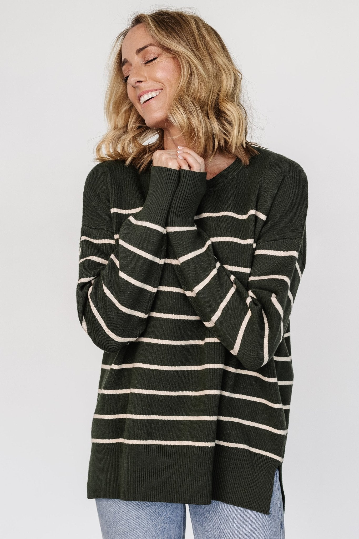 Colmar Striped Sweater | Pine + Cream - Baltic Born