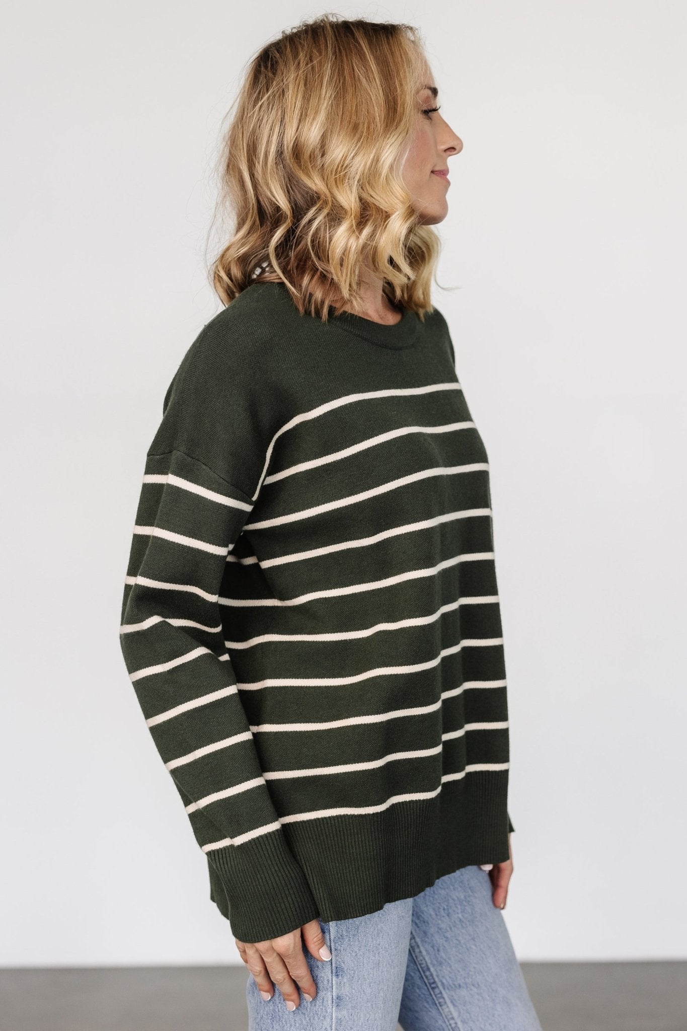 Colmar Striped Sweater | Pine + Cream - Baltic Born