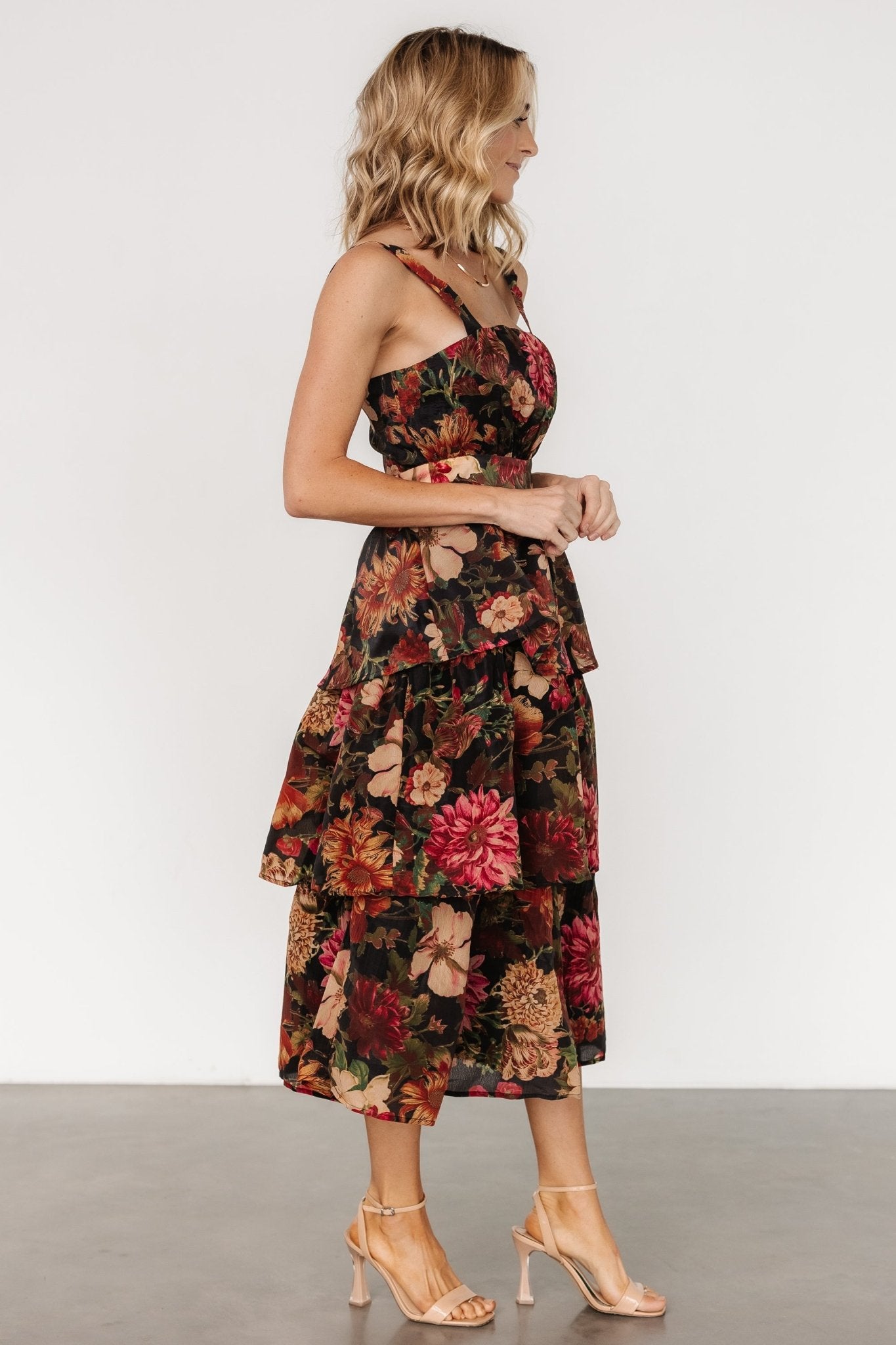 Cologne Tiered Dress | Black Floral - Baltic Born