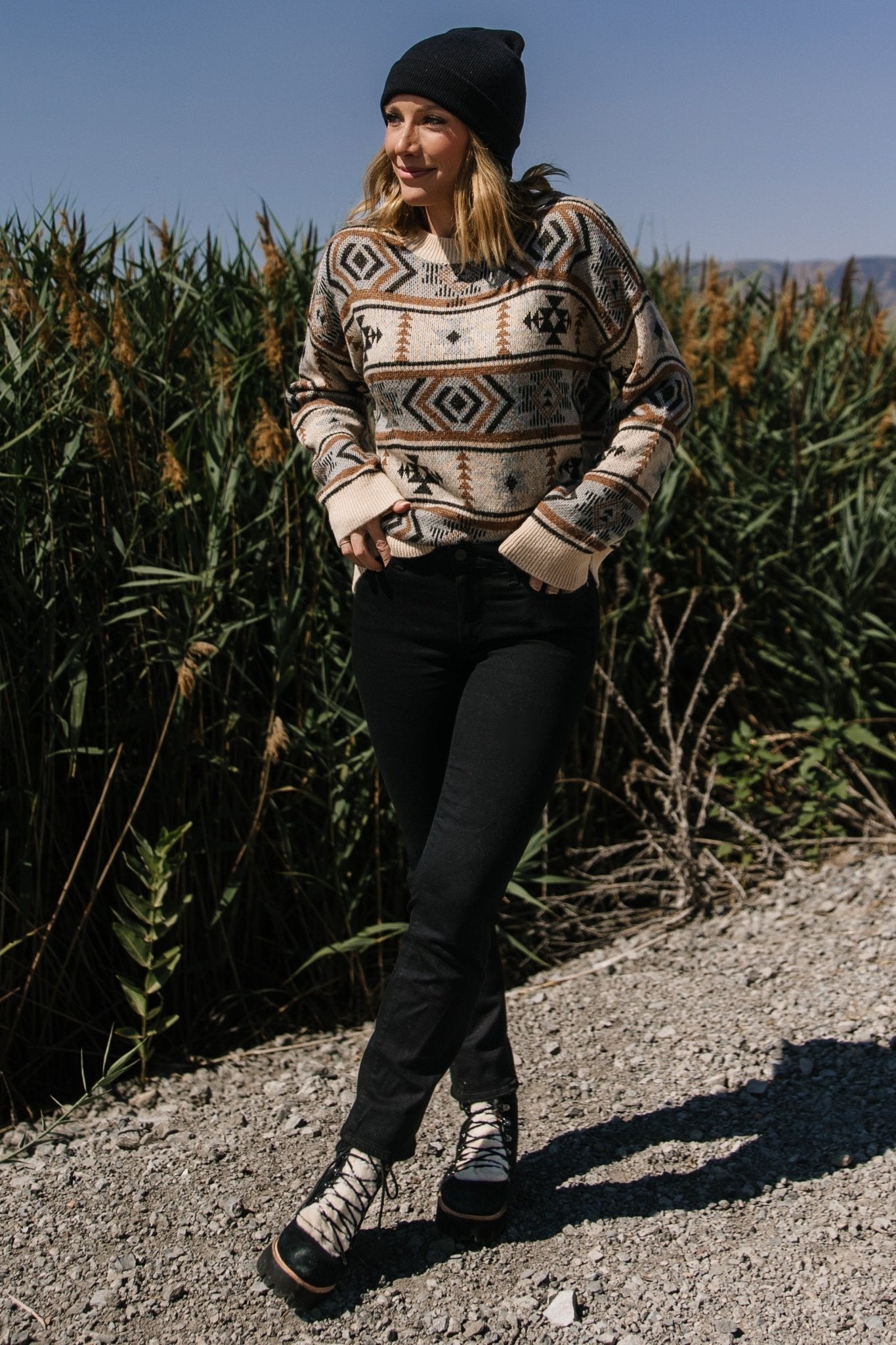 Conrad Knit Sweater | Tan Multi Print - Baltic Born