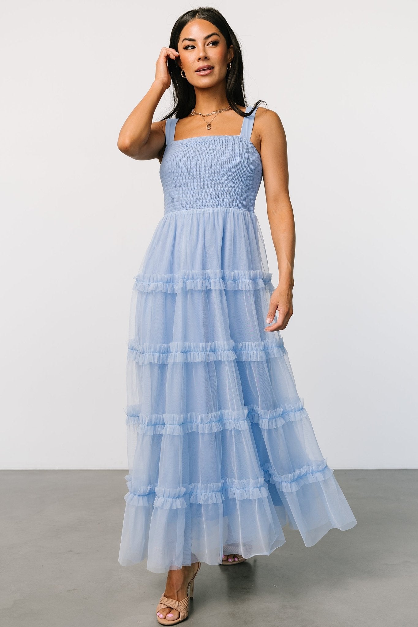 Constance Tulle Maxi Dress | Light Blue - Baltic Born