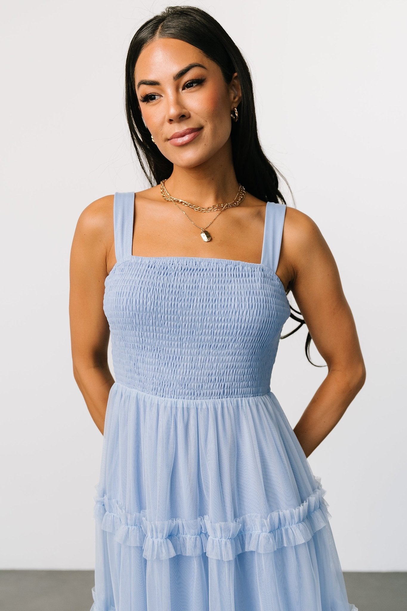 Constance Tulle Maxi Dress | Light Blue - Baltic Born