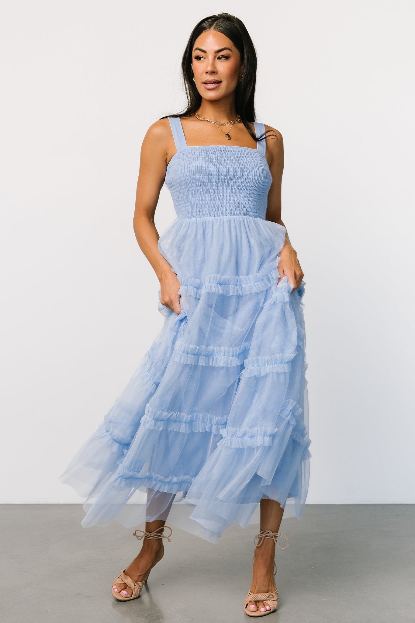 Constance Tulle Maxi Dress | Light Blue - Baltic Born