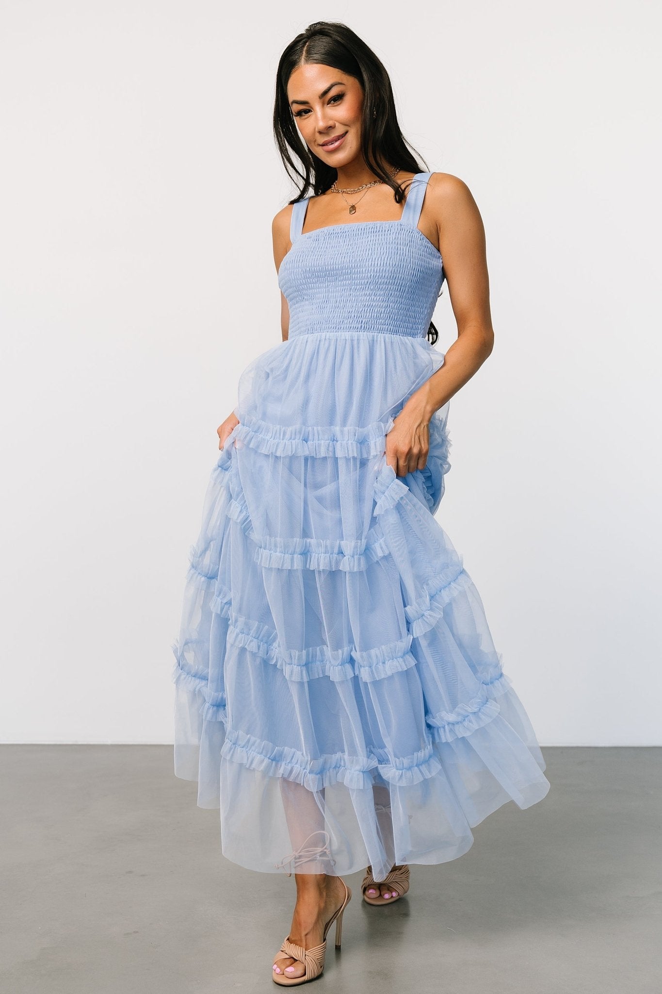 Constance Tulle Maxi Dress | Light Blue - Baltic Born