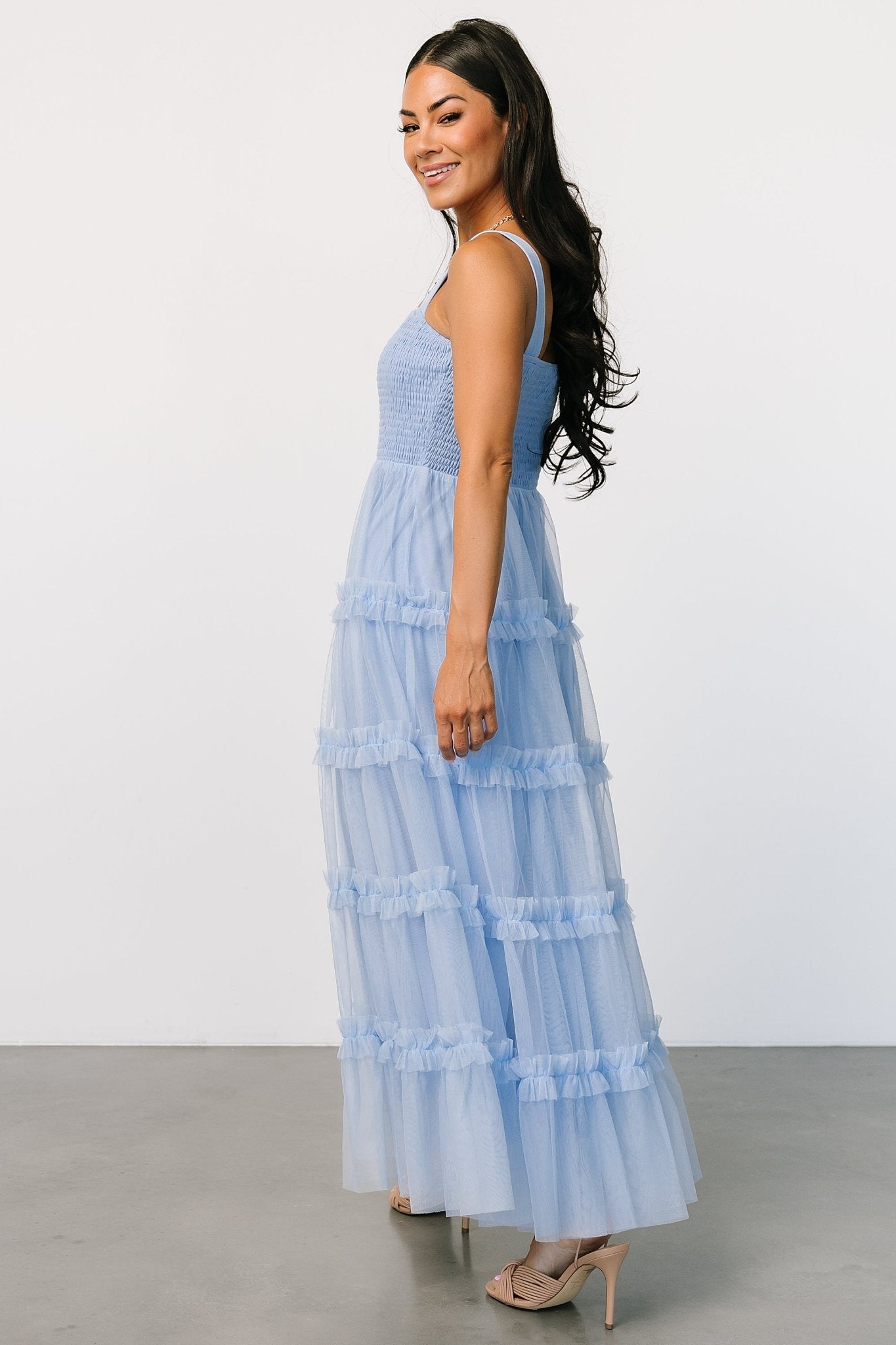 Constance Tulle Maxi Dress | Light Blue - Baltic Born