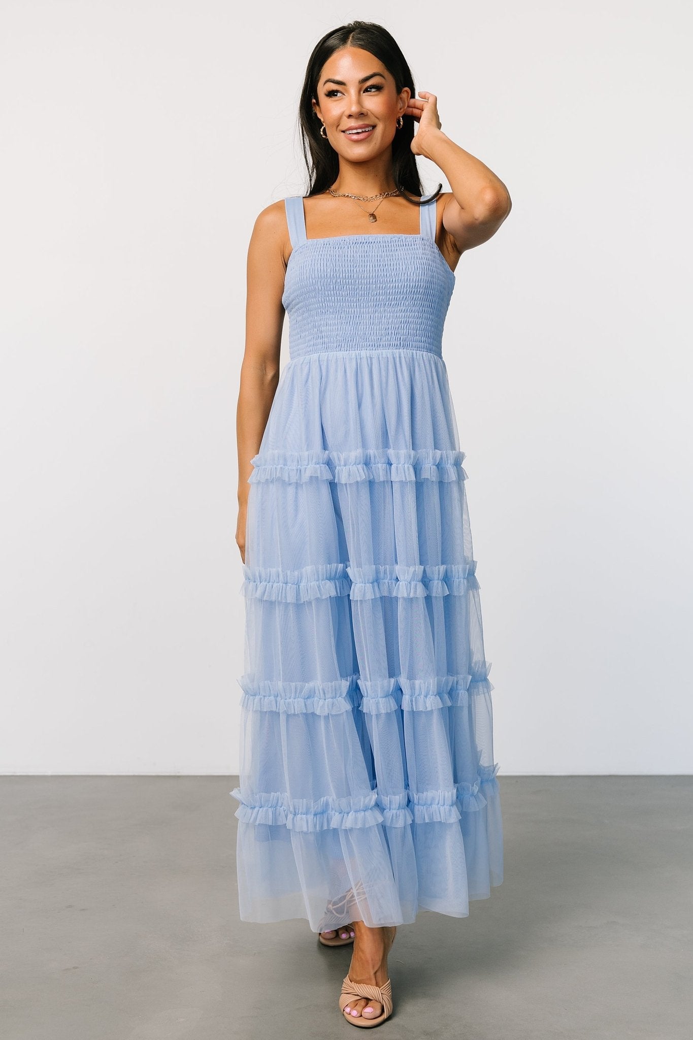 Constance Tulle Maxi Dress | Light Blue - Baltic Born