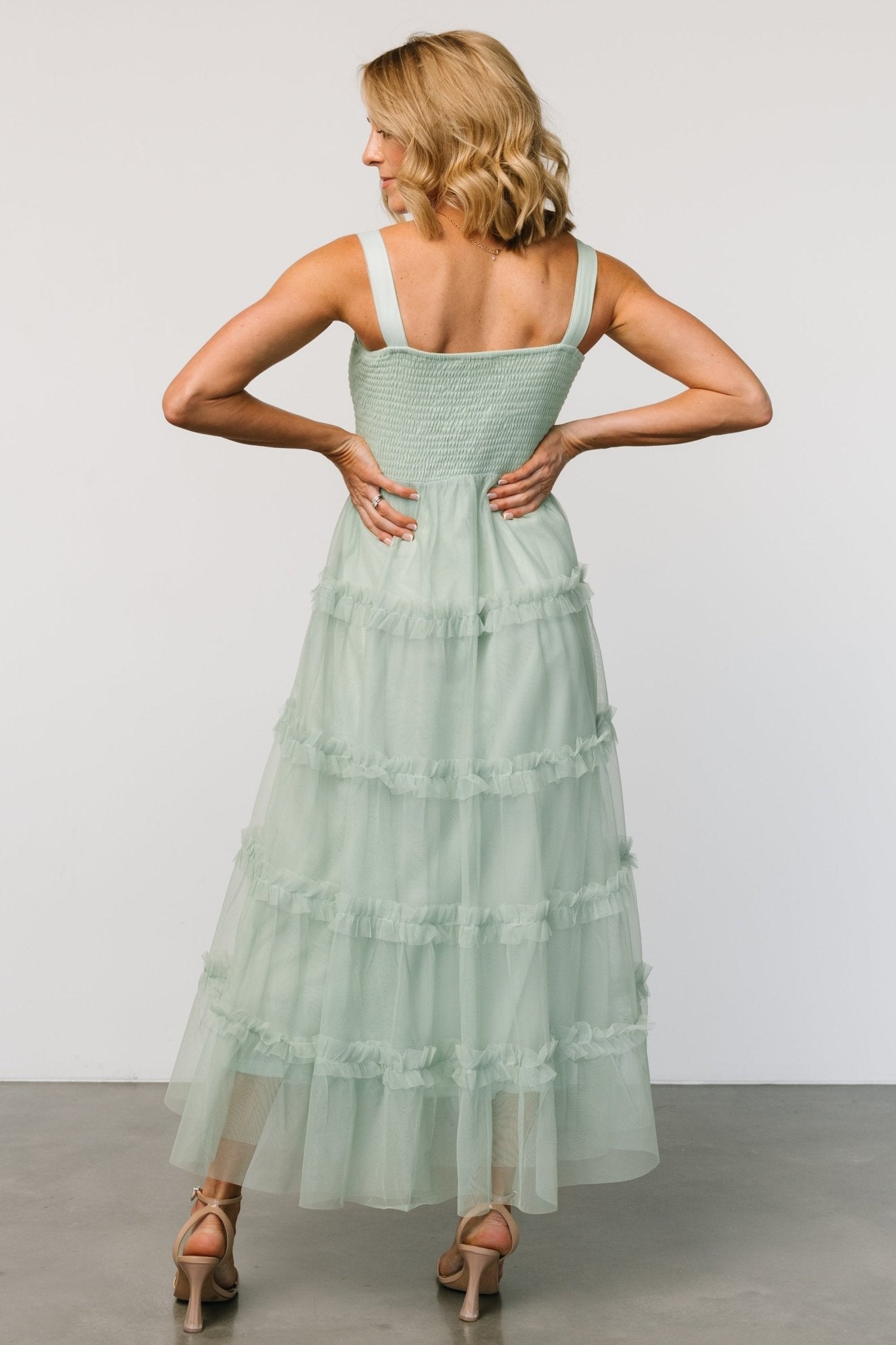 Constance Tulle Maxi Dress | Light Sage - Baltic Born