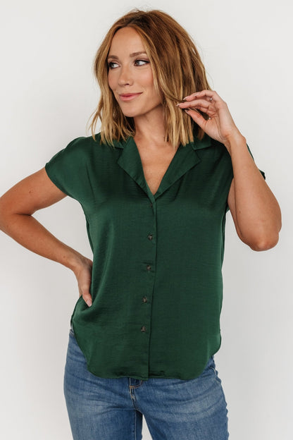 Corey Button Top | Hunter Green - Baltic Born