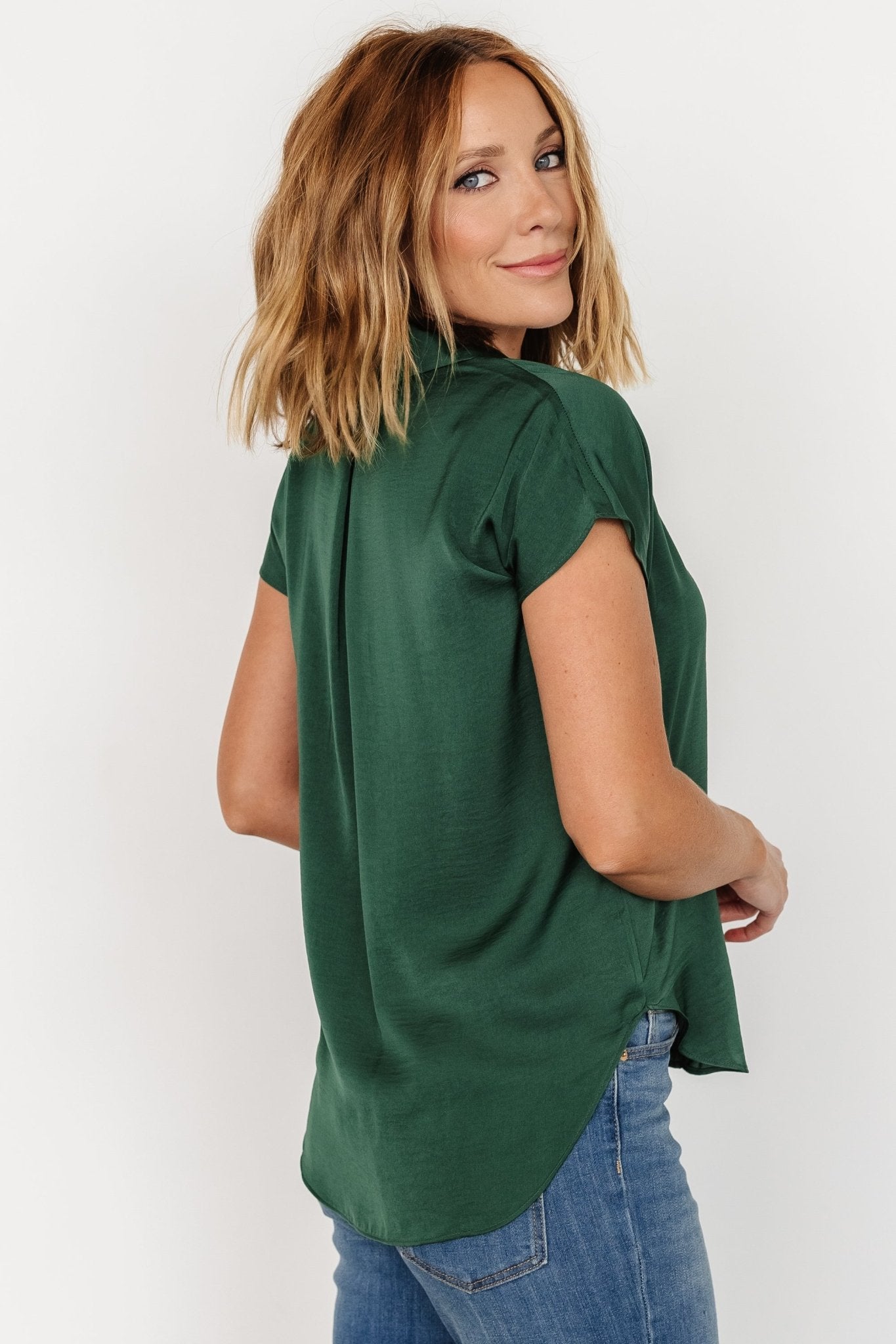 Corey Button Top | Hunter Green - Baltic Born