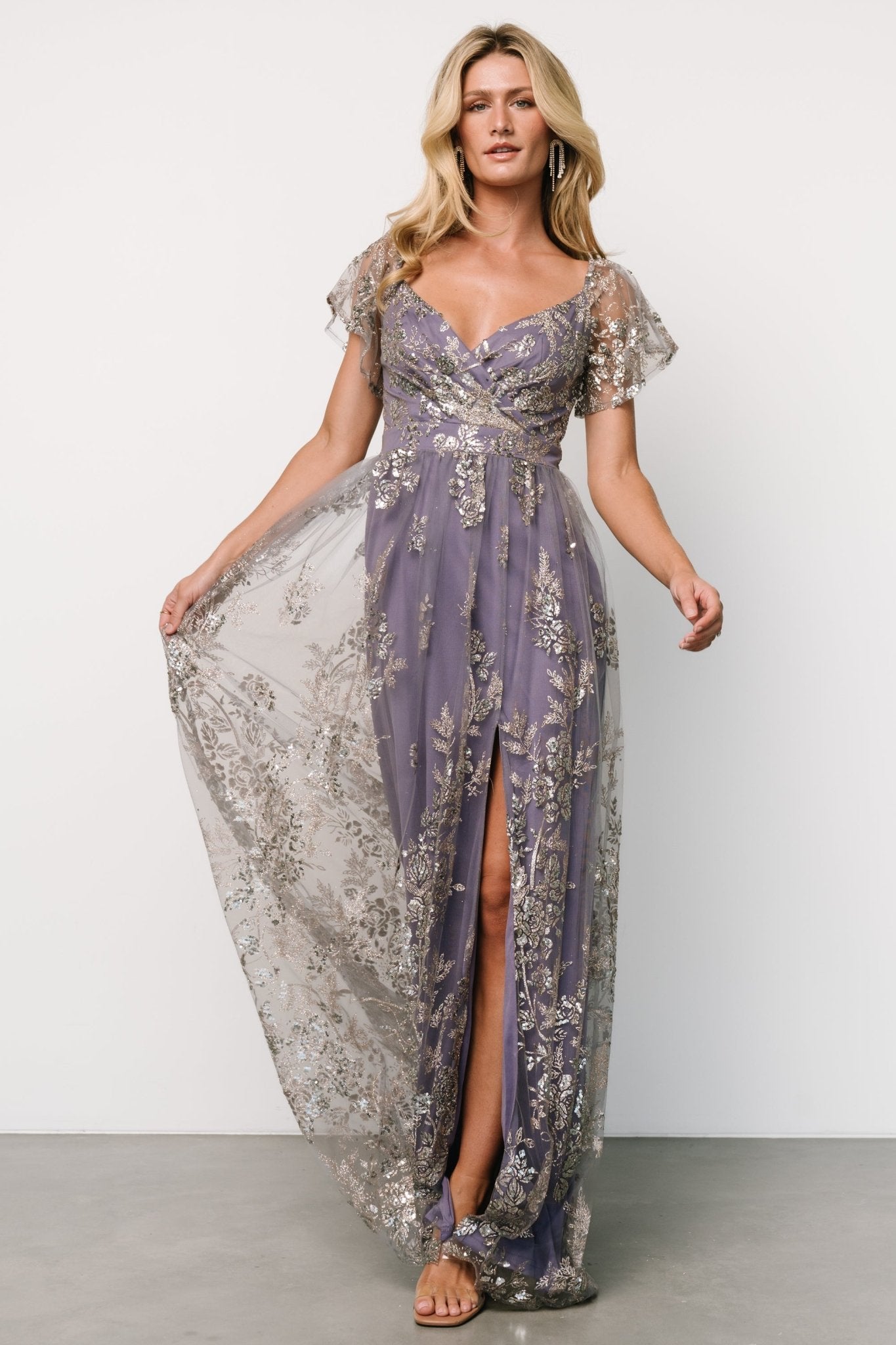 Corinne Shimmer Maxi Gown | Blue + Rose - Baltic Born