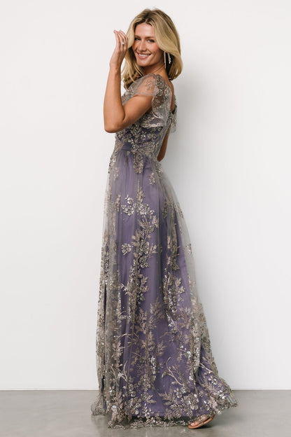 Corinne Shimmer Maxi Gown | Blue + Rose - Baltic Born