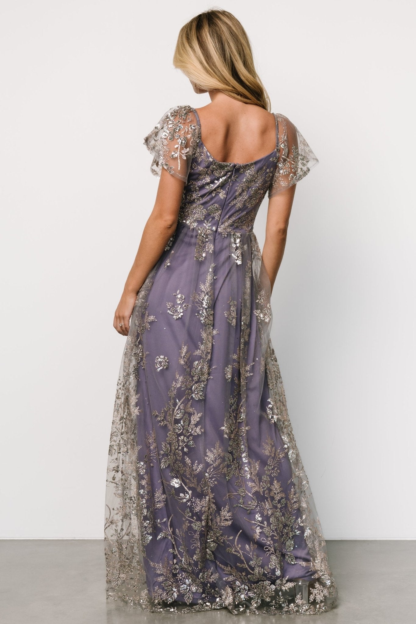 Corinne Shimmer Maxi Gown | Blue + Rose - Baltic Born