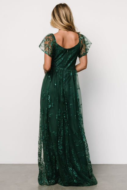 Corinne Shimmer Maxi Gown | Emerald - Baltic Born