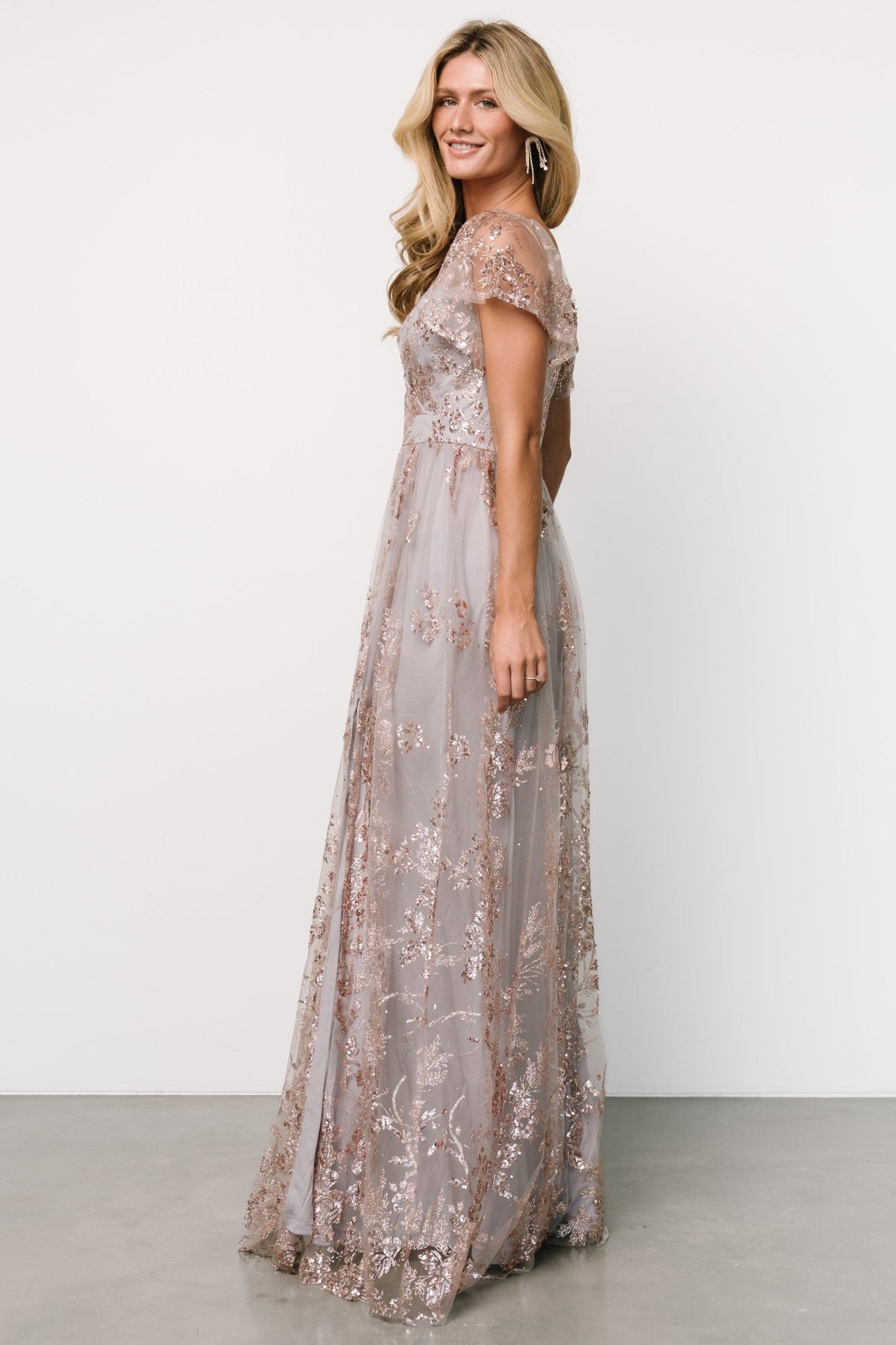 Corinne Shimmer Maxi Gown | Lavender - Baltic Born