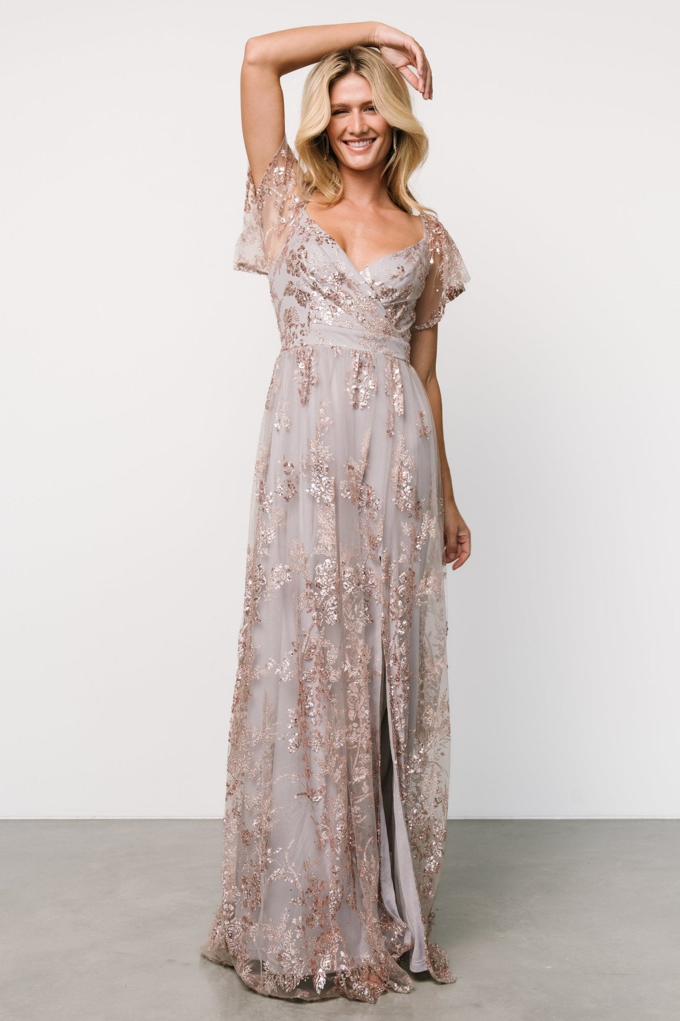 Corinne Shimmer Maxi Gown | Lavender - Baltic Born