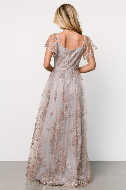 Corinne Shimmer Maxi Gown | Lavender - Baltic Born