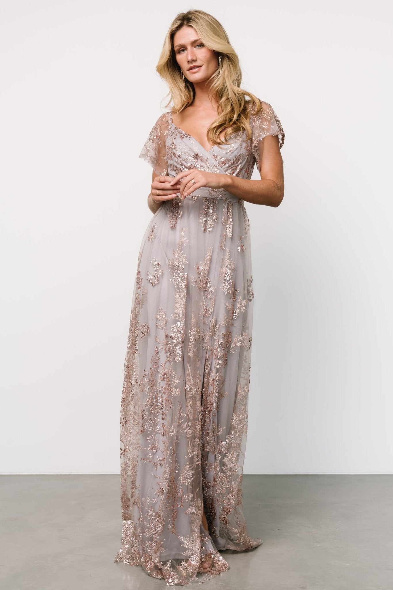 Corinne Shimmer Maxi Gown | Lavender - Baltic Born