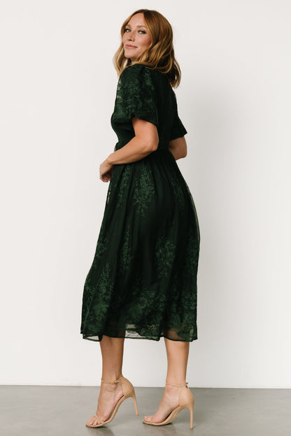 Corrine Embroidered Midi Dress | Emerald - Baltic Born