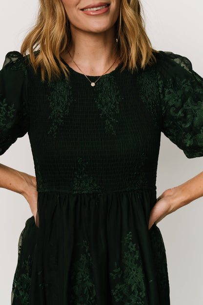 Corrine Embroidered Midi Dress | Emerald - Baltic Born