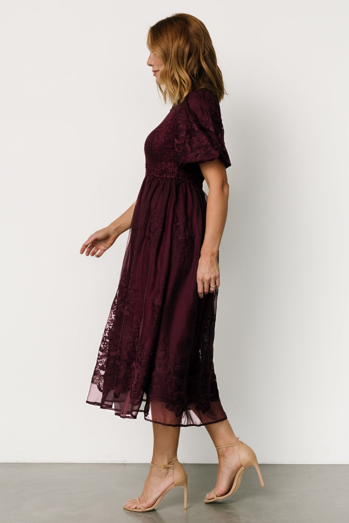 Corrine Embroidered Midi Dress | Mulberry - Baltic Born