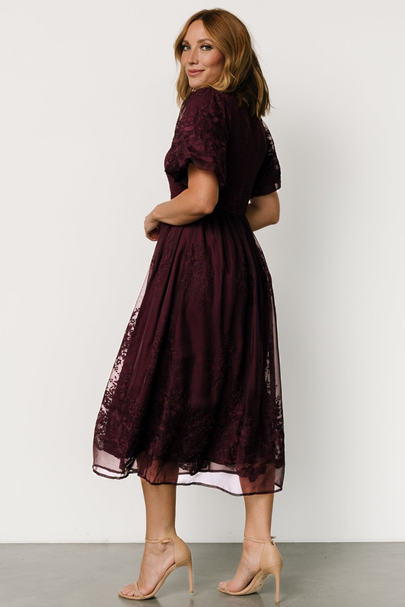 Corrine Embroidered Midi Dress | Mulberry - Baltic Born