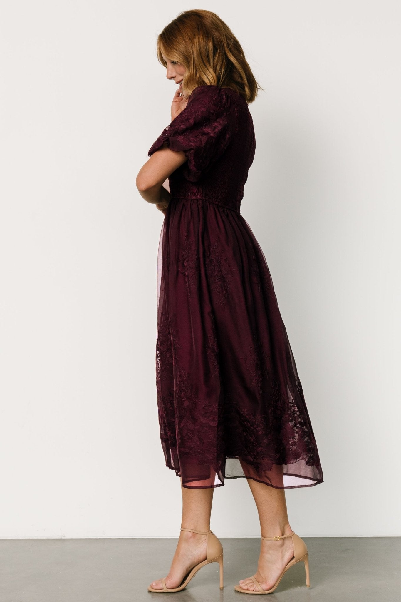 Corrine Embroidered Midi Dress | Mulberry - Baltic Born