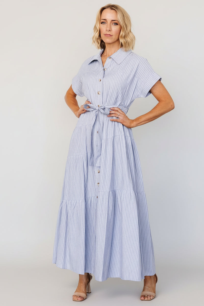 Covey Button Up Maxi Dress | Blue Stripe Covey Button Up Maxi Dress | Blue Stripe