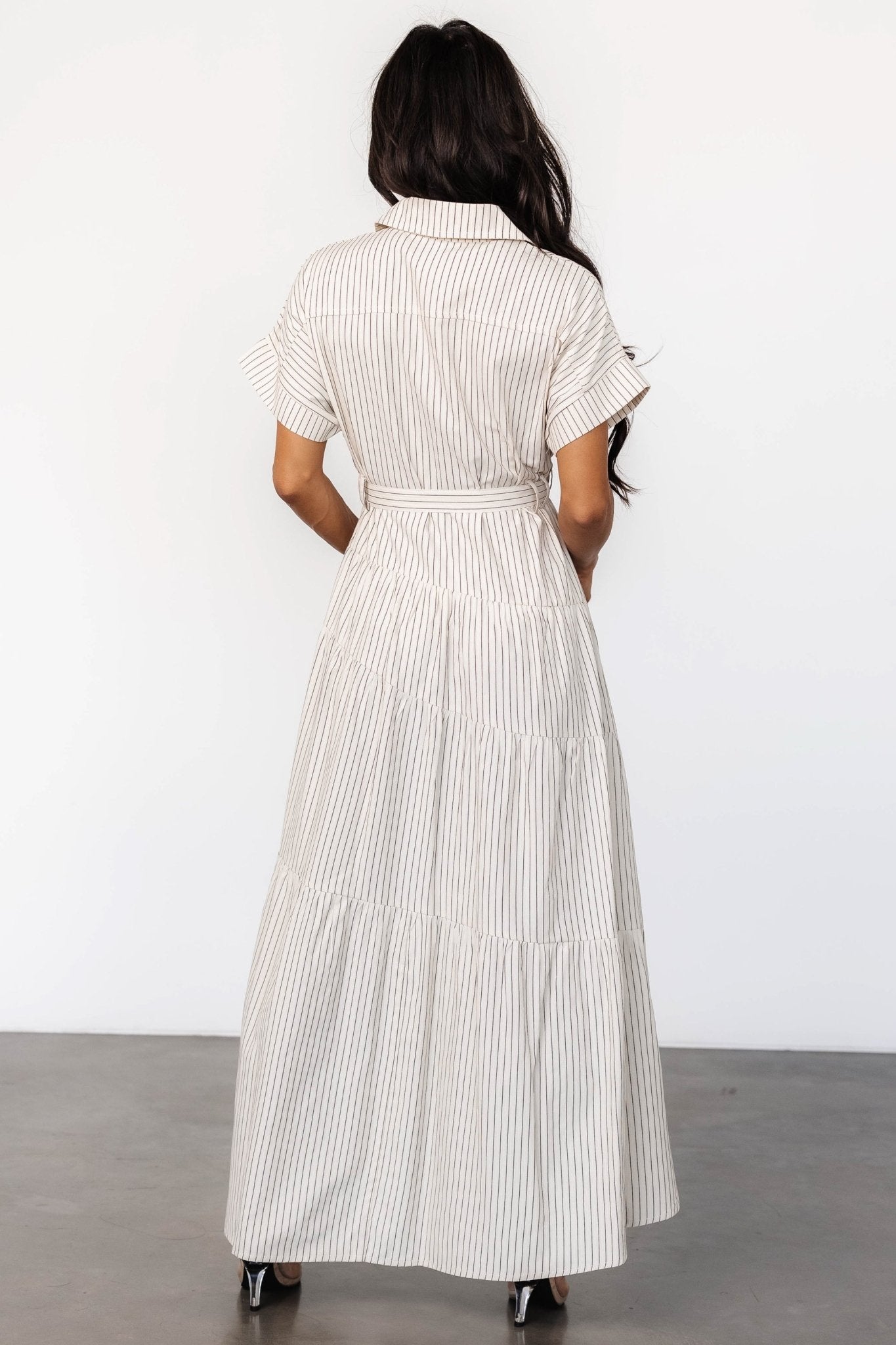 Covey Button Up Maxi Dress | Cream Stripe - Baltic Born