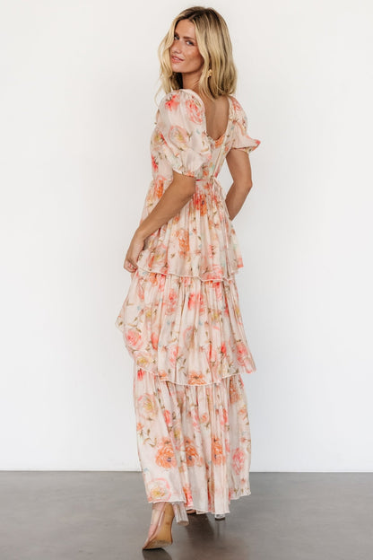 Cozette Tiered Maxi Dress | Blush Floral - Baltic Born