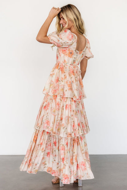 Cozette Tiered Maxi Dress | Blush Floral - Baltic Born