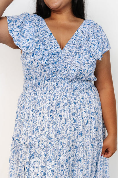 Crete Midi Dress | Blue + White - Baltic Born