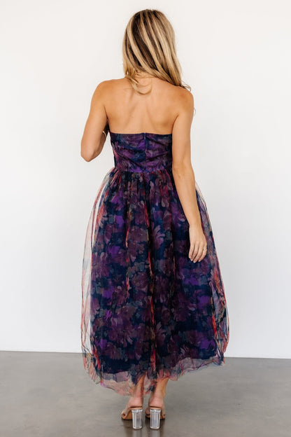 Cristelle Strapless Dress | Navy Multi Floral - Baltic Born