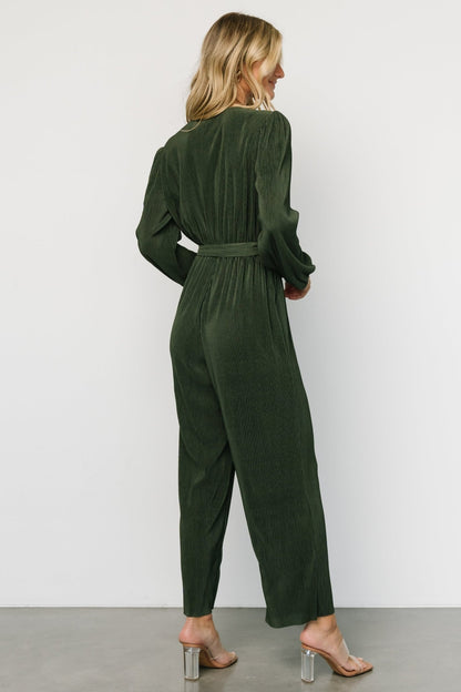 Croft Pleated Jumpsuit | Dark Olive - Baltic Born