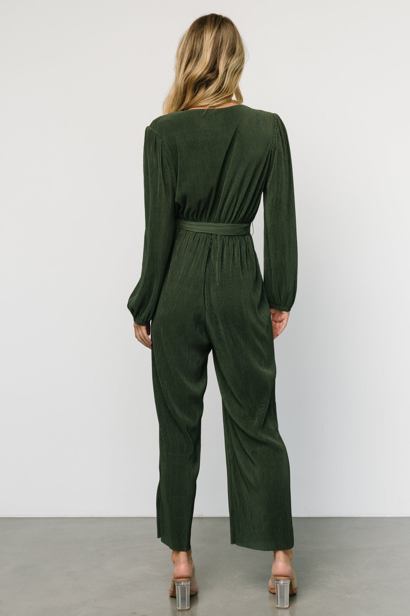 Croft Pleated Jumpsuit | Dark Olive - Baltic Born