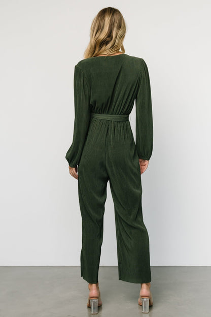 Croft Pleated Jumpsuit | Dark Olive - Baltic Born