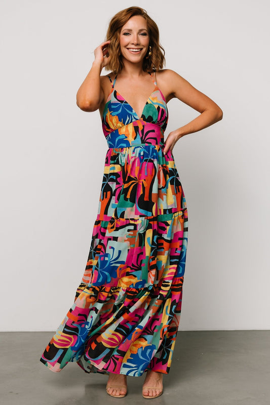 Crystal Maxi Dress | Black Multi Print - Baltic Born